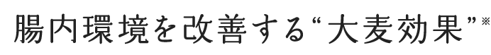 腸内環境を改善する”大麦効果”※
