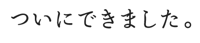 ついにできました。